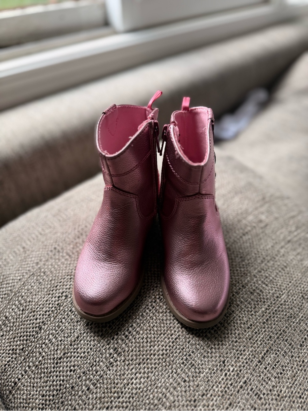 Girls Metallic Pink Ankle Boots - Kids Shoes